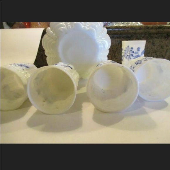 SOLD EAPG Milk Glass Pitcher 5 Tumblers #B45 - Picture 10 of 11